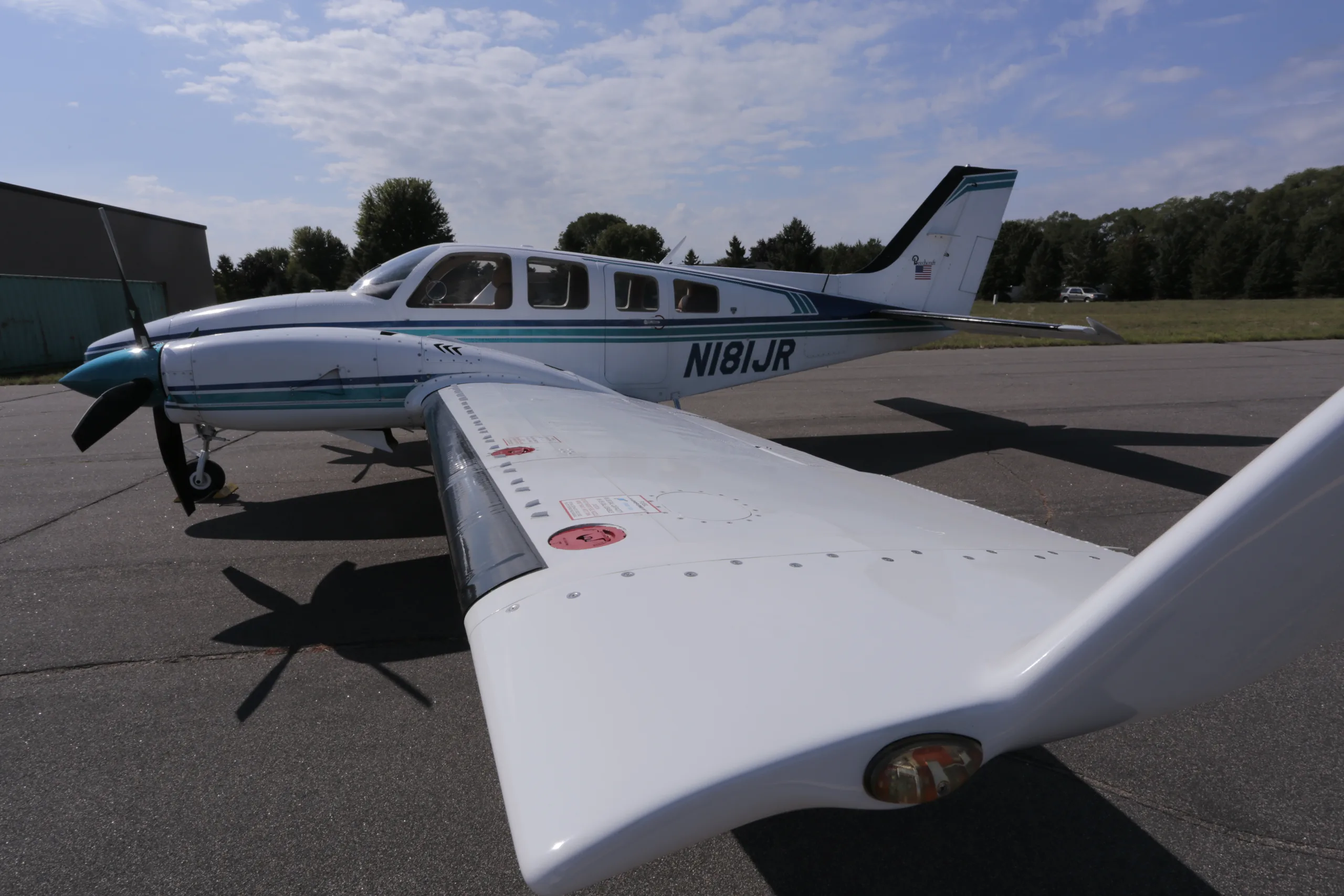 Exterior view of a 1982 Beech baron 58p.