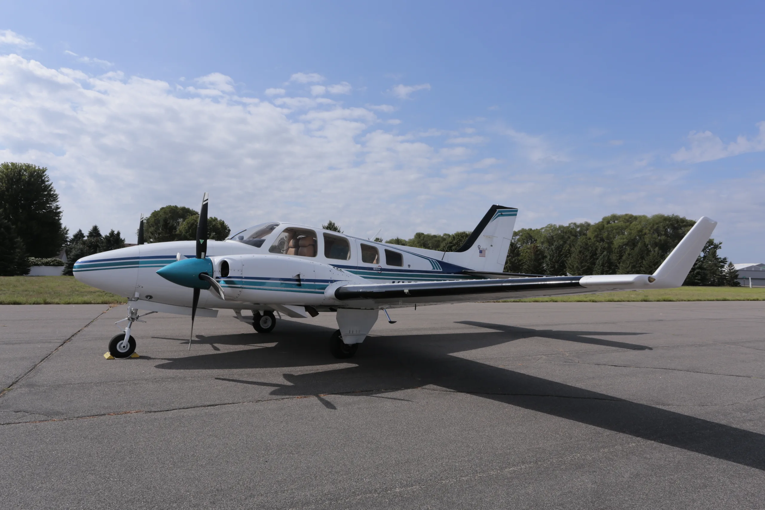 Exterior view of a 1982 Beech baron 58p.