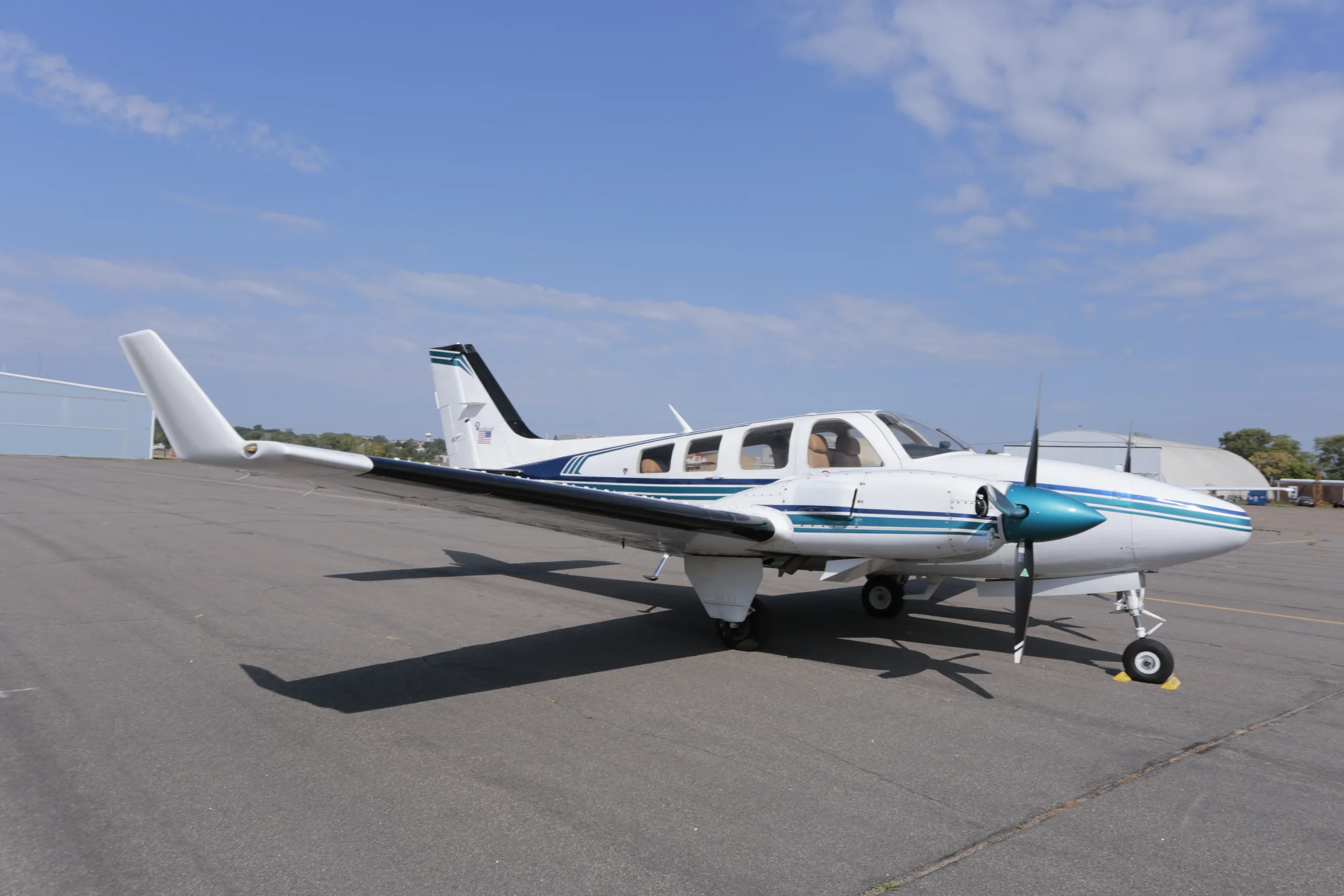 Exterior view of a 1982 Beech baron 58p.
