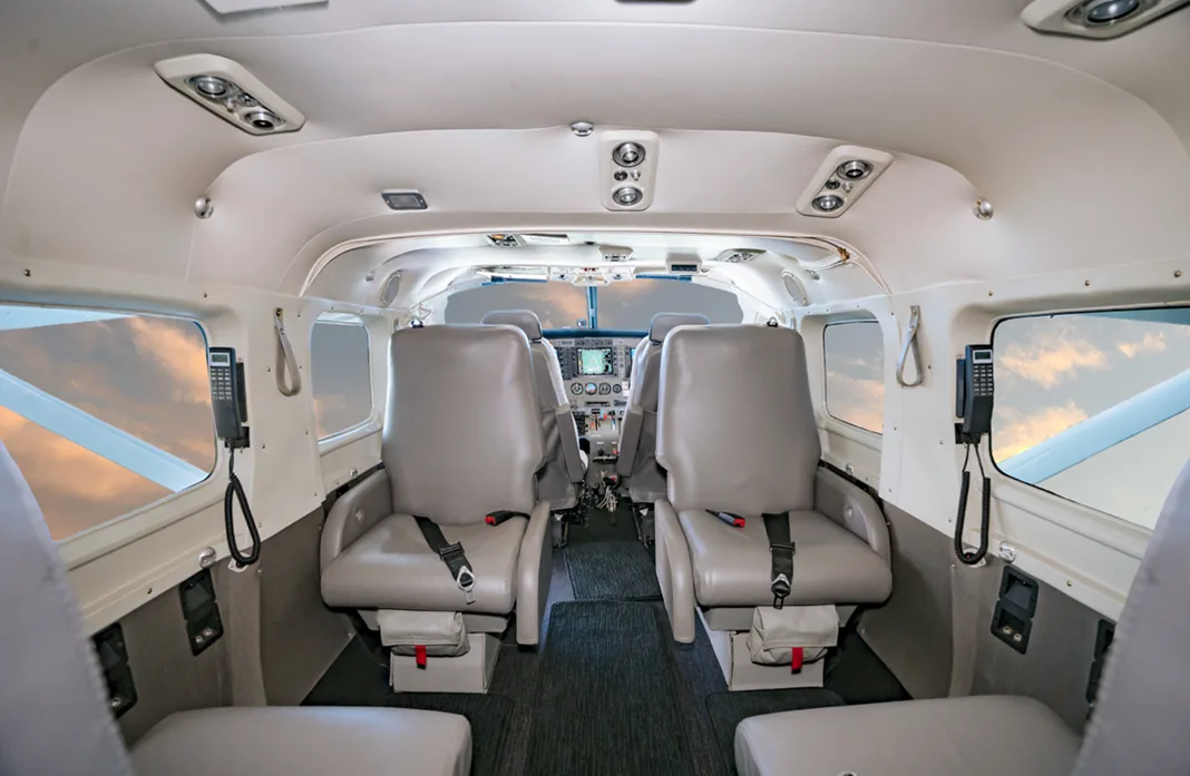 Cabin interior of a 2009 Cessna caravan 208.