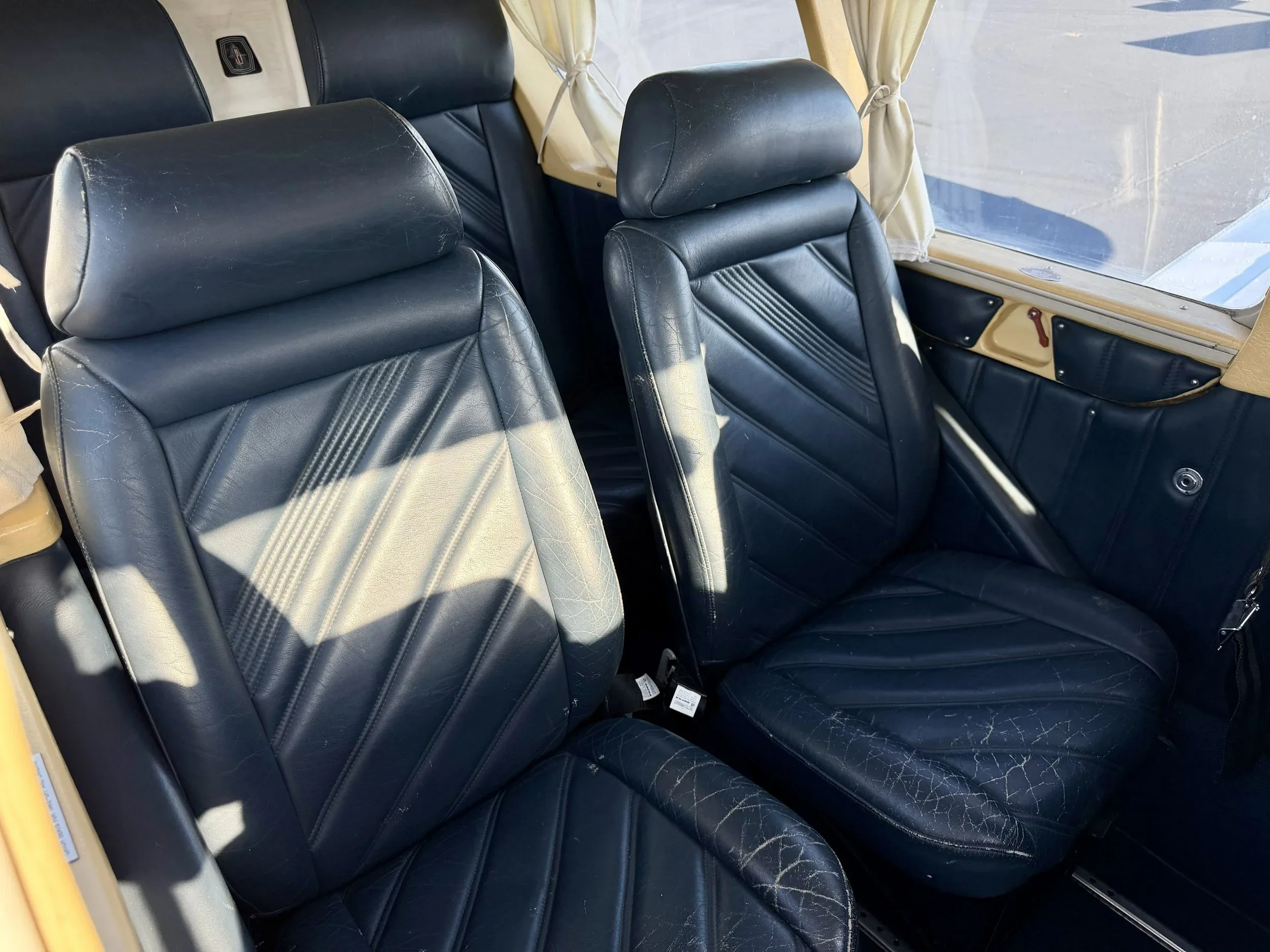 Cabin interior of a 1971 Zane Co Aero TURBO AZTEC E N227CA — Zane Co Aero.