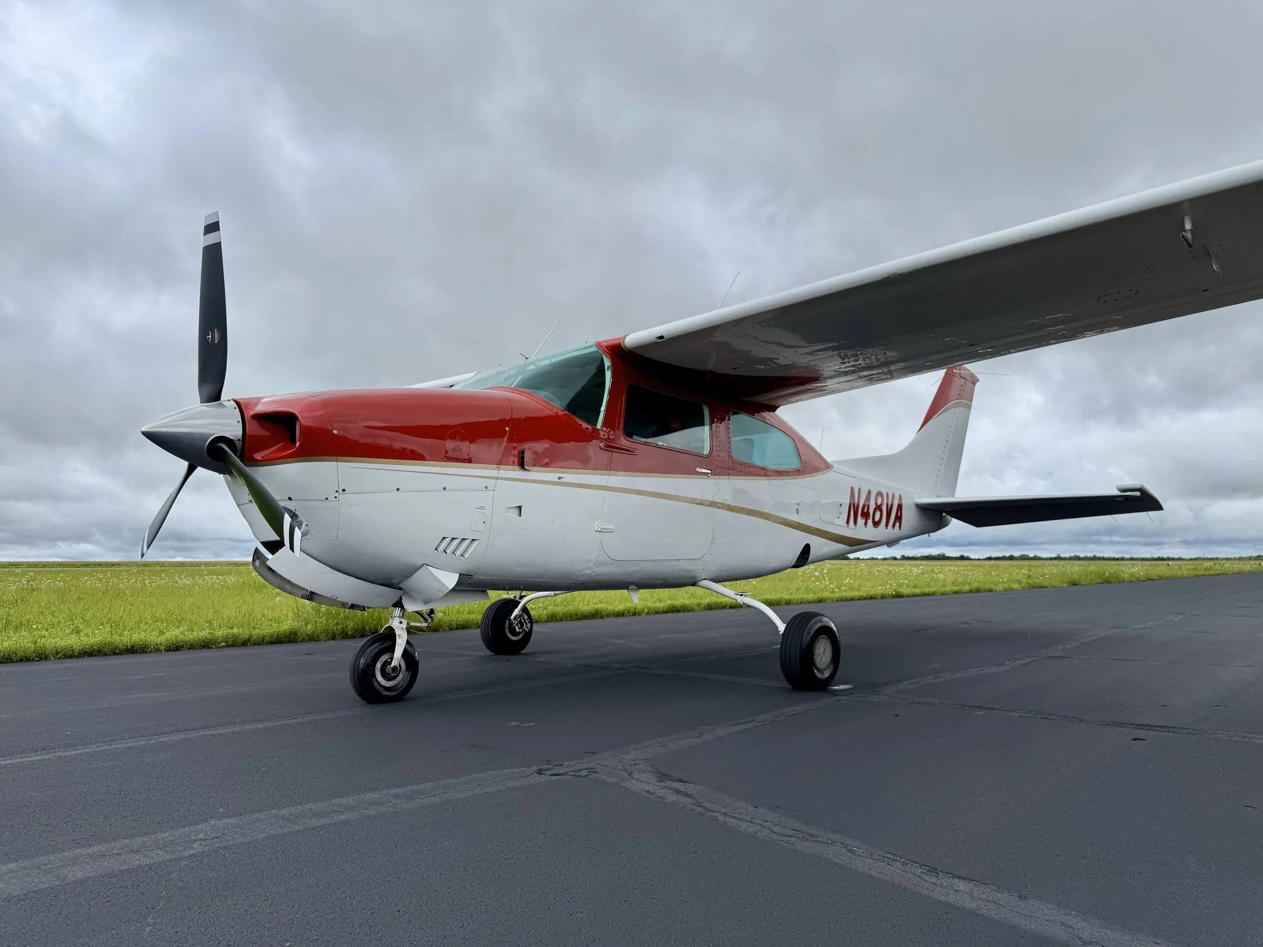 Exterior view of a 1977 Zane Co Aero 210M CENTURION TURBO, N48VA.