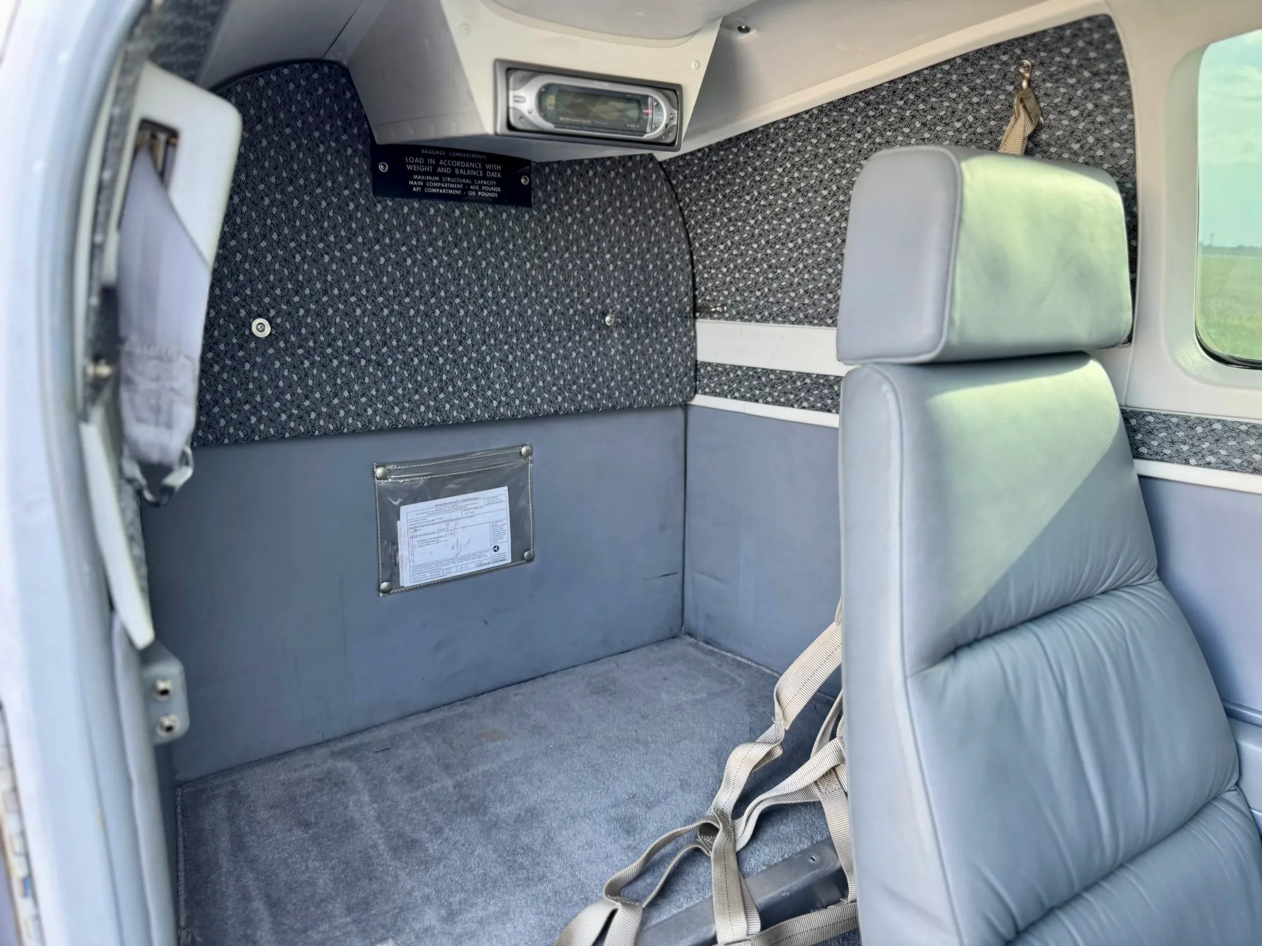 Cabin interior of a 1980 Zane Co Aero B58 Baron N3715B — Zane Co Aero.