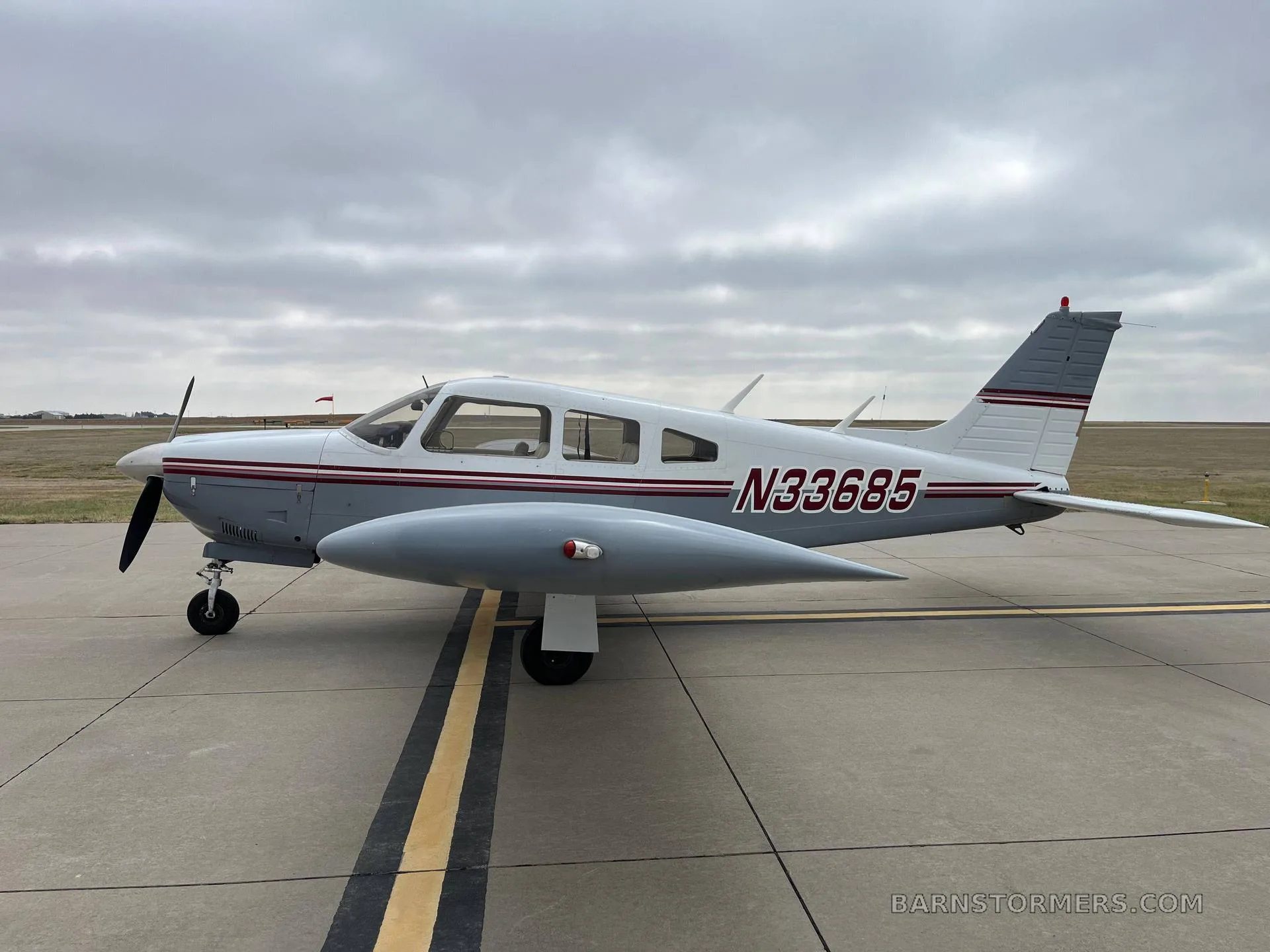 Exterior view of a 1975 Piper.