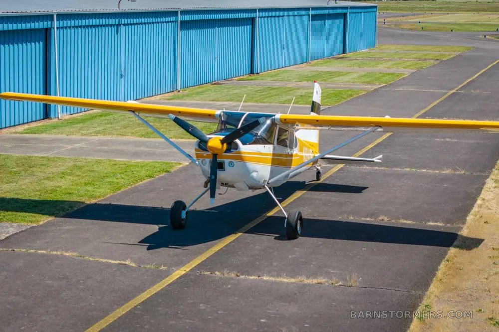 Exterior view of a 1974 Cessna A185F SKYWAGON.