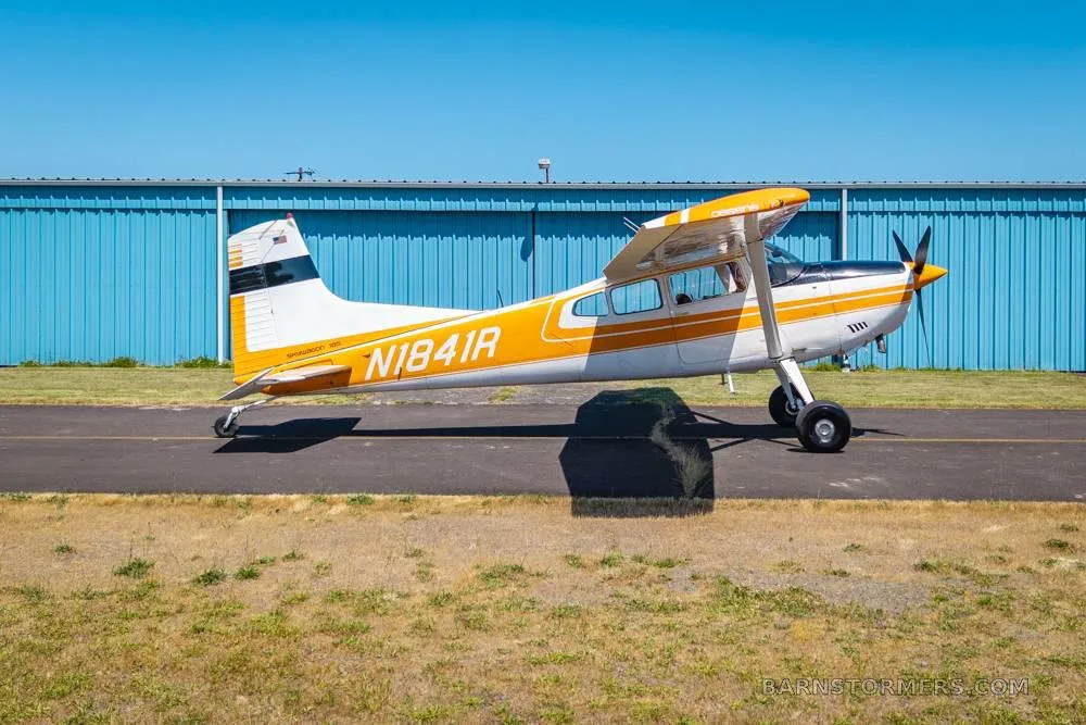 Exterior view of a 1974 Cessna A185F SKYWAGON.