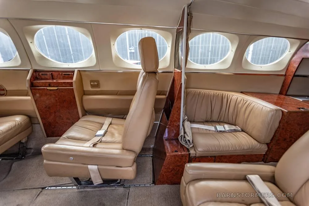 Cabin interior of a 1972 Cessna 421B.