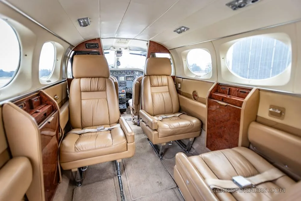 Cabin interior of a 1972 Cessna 421B.