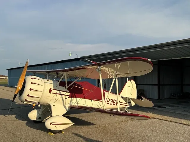 Exterior view of a WACO YMF 5C, N836W.