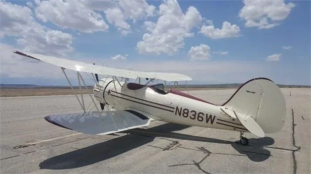 Exterior view of a WACO YMF 5C, N836W.