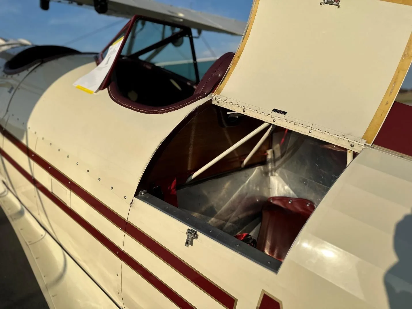 Exterior view of a WACO YMF 5C, N836W.