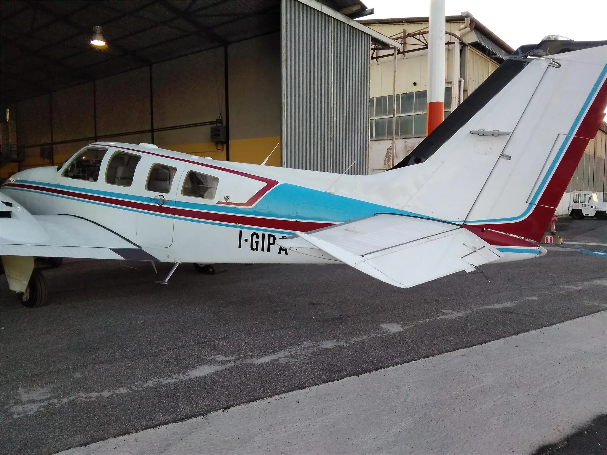 Exterior view of a 1978 BEECHCRAFT 58P BARON, I-GIPA.
