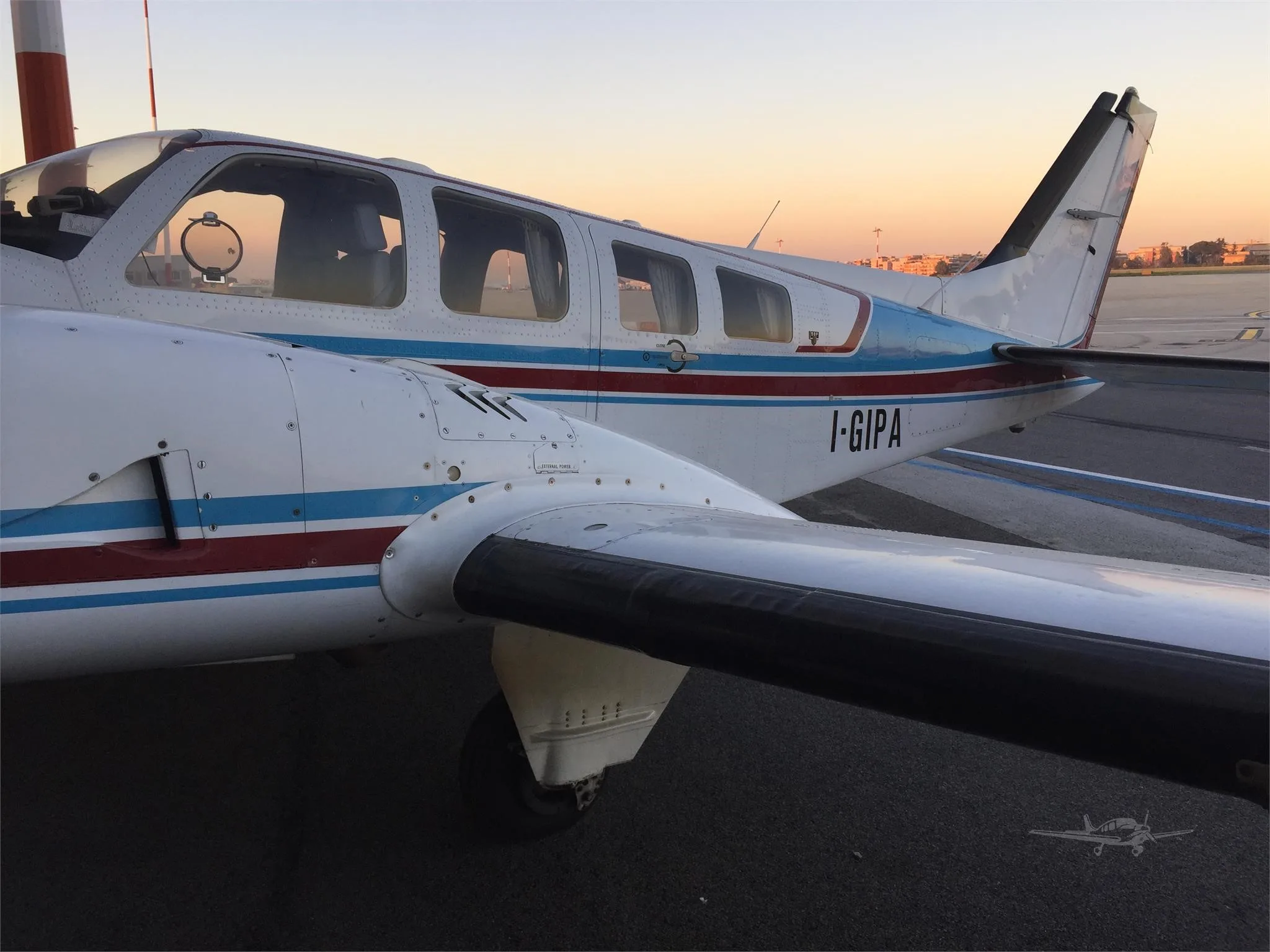 Exterior view of a 1978 BEECHCRAFT 58P BARON, I-GIPA.