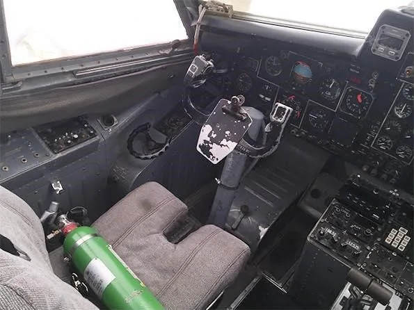 Cockpit and instrument panel of a 1984 CASA 212-200.