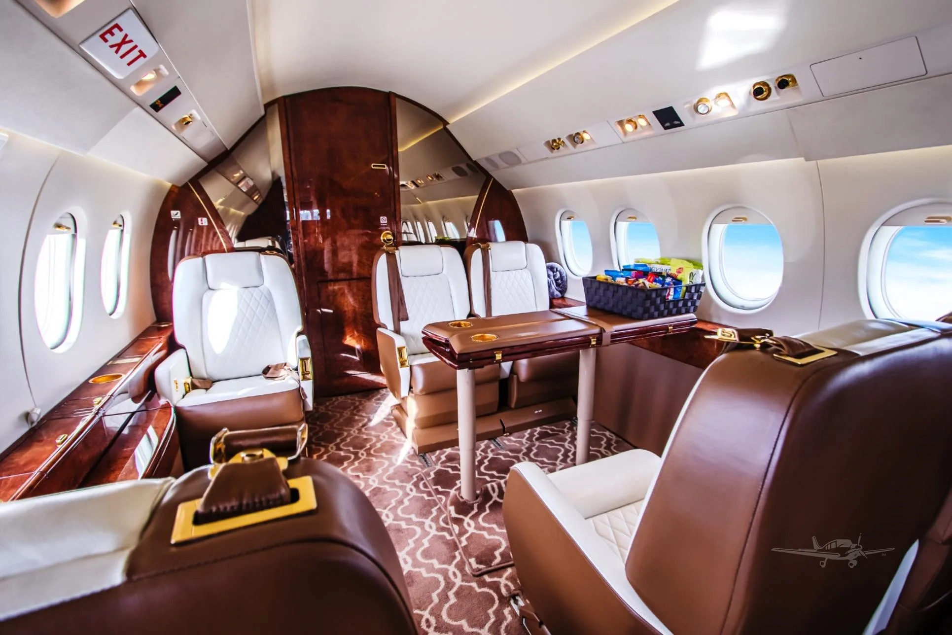 Cabin interior of a 2000 DASSAULT FALCON 2000.