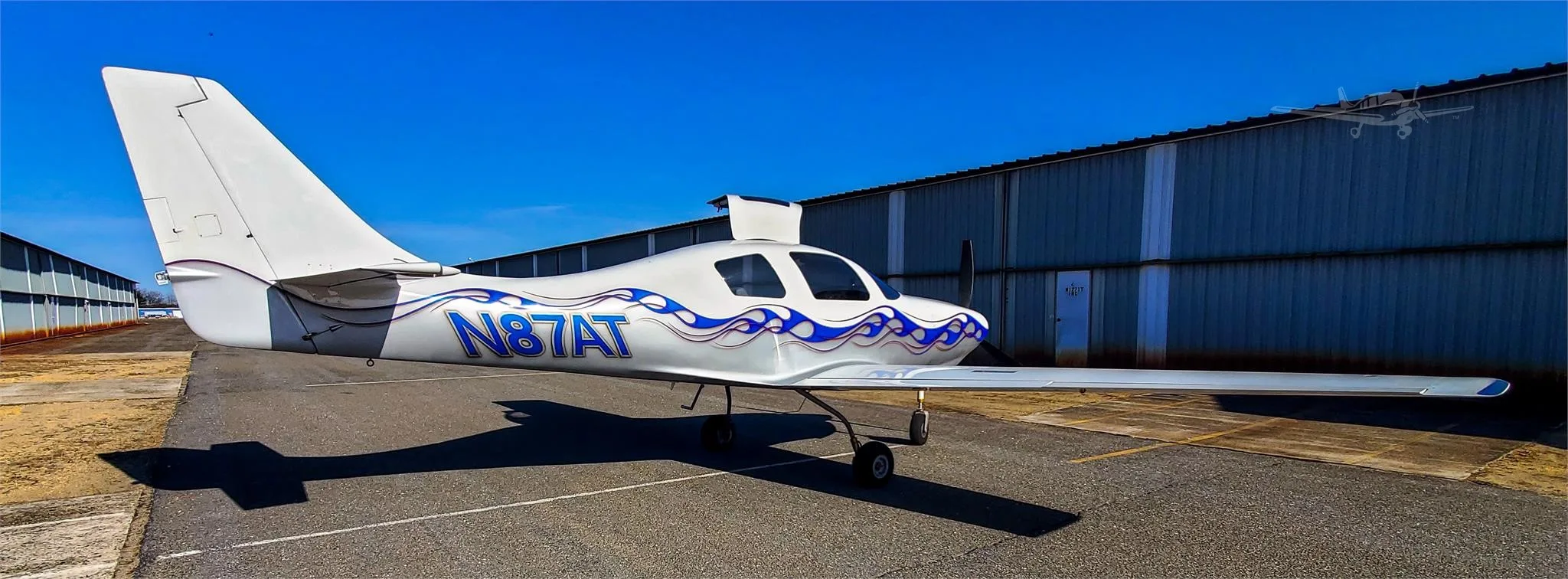 Exterior view of a 2003 LANCAIR IV-P, N87AT.