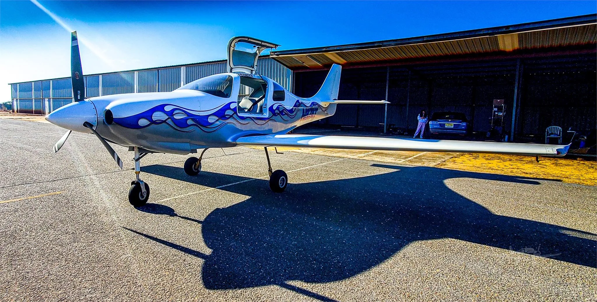 Exterior view of a 2003 LANCAIR IV-P, N87AT.