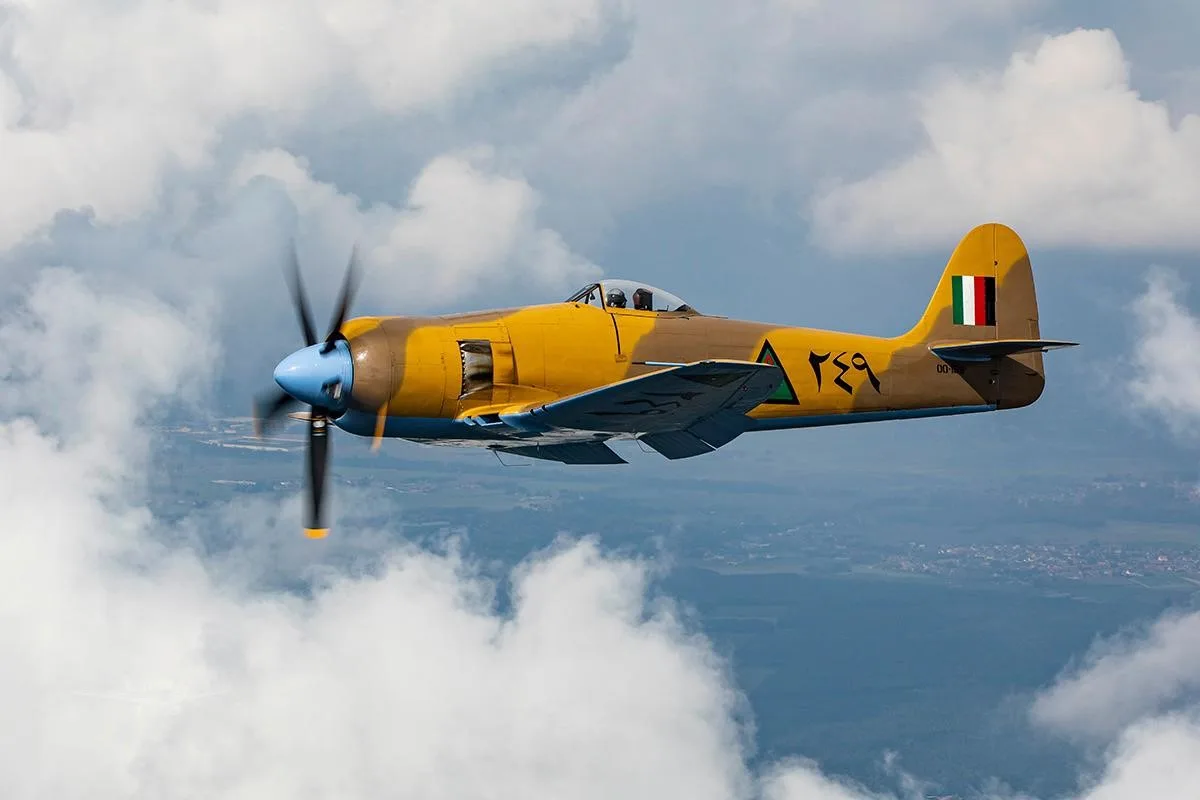 Marketing image of a 1947 HAWKER SEA FURY MK X.