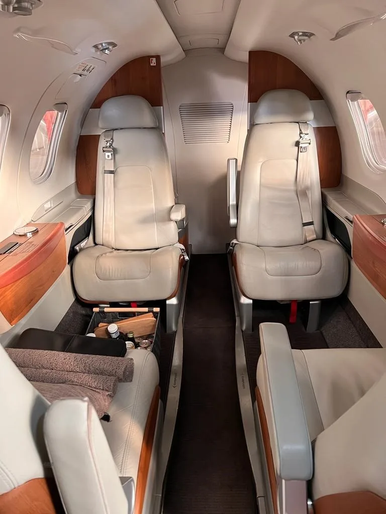 Cabin interior of a 2013 EMBRAER PHENOM 100.