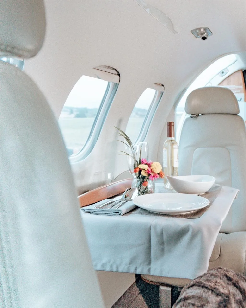 Cabin interior of a 2013 EMBRAER PHENOM 100.