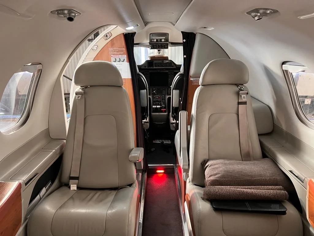 Cabin interior of a 2013 EMBRAER PHENOM 100.