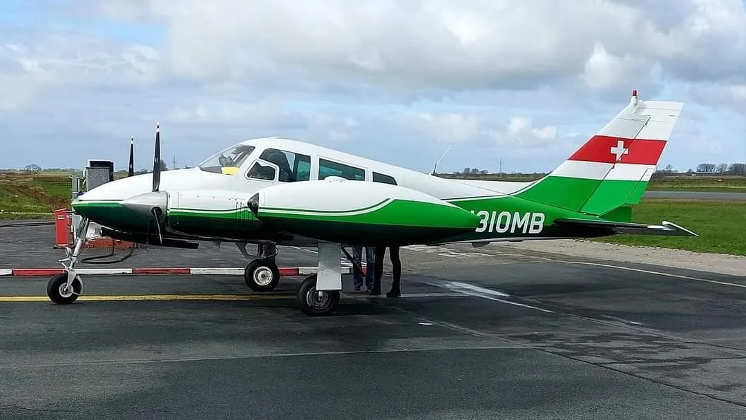 Exterior view of a 1961 CESSNA 310F, N310MB.