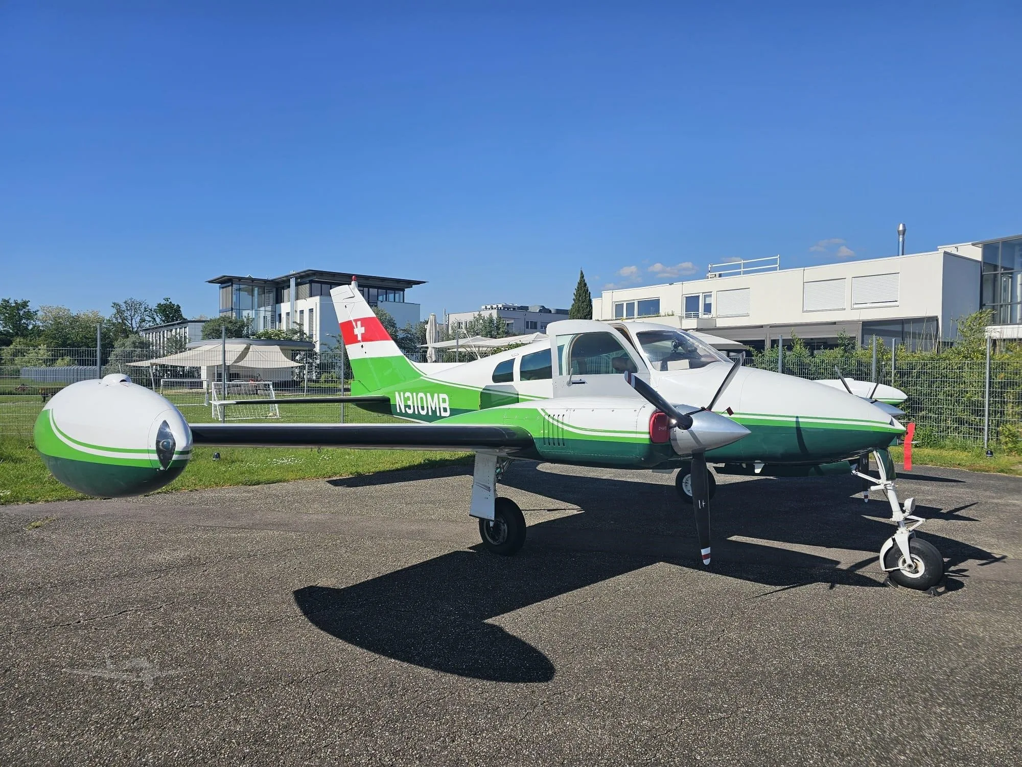 Exterior view of a 1961 CESSNA 310F, N310MB.