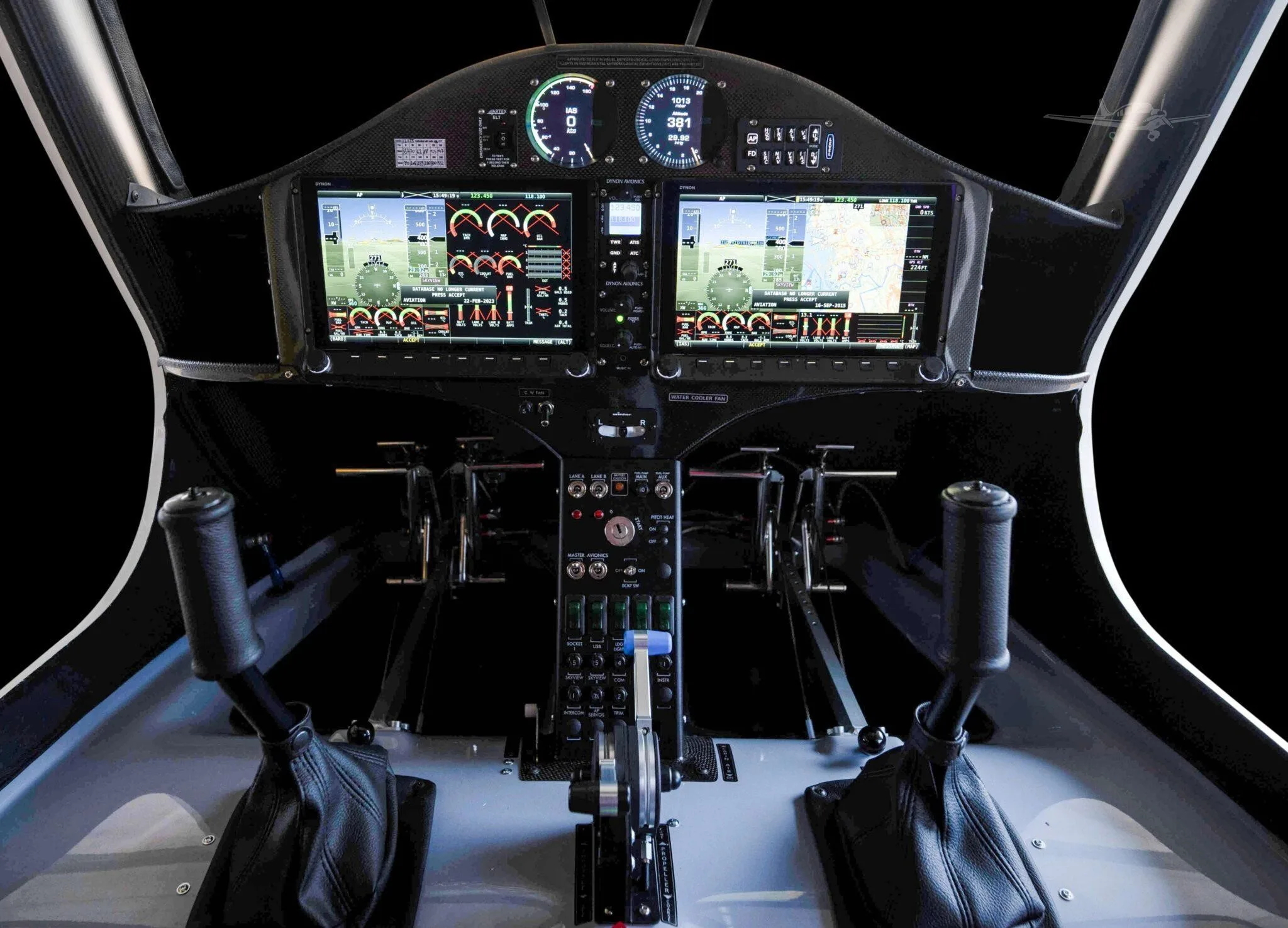 Cockpit and instrument panel of a 2026 PIPISTREL VIRUS SW.