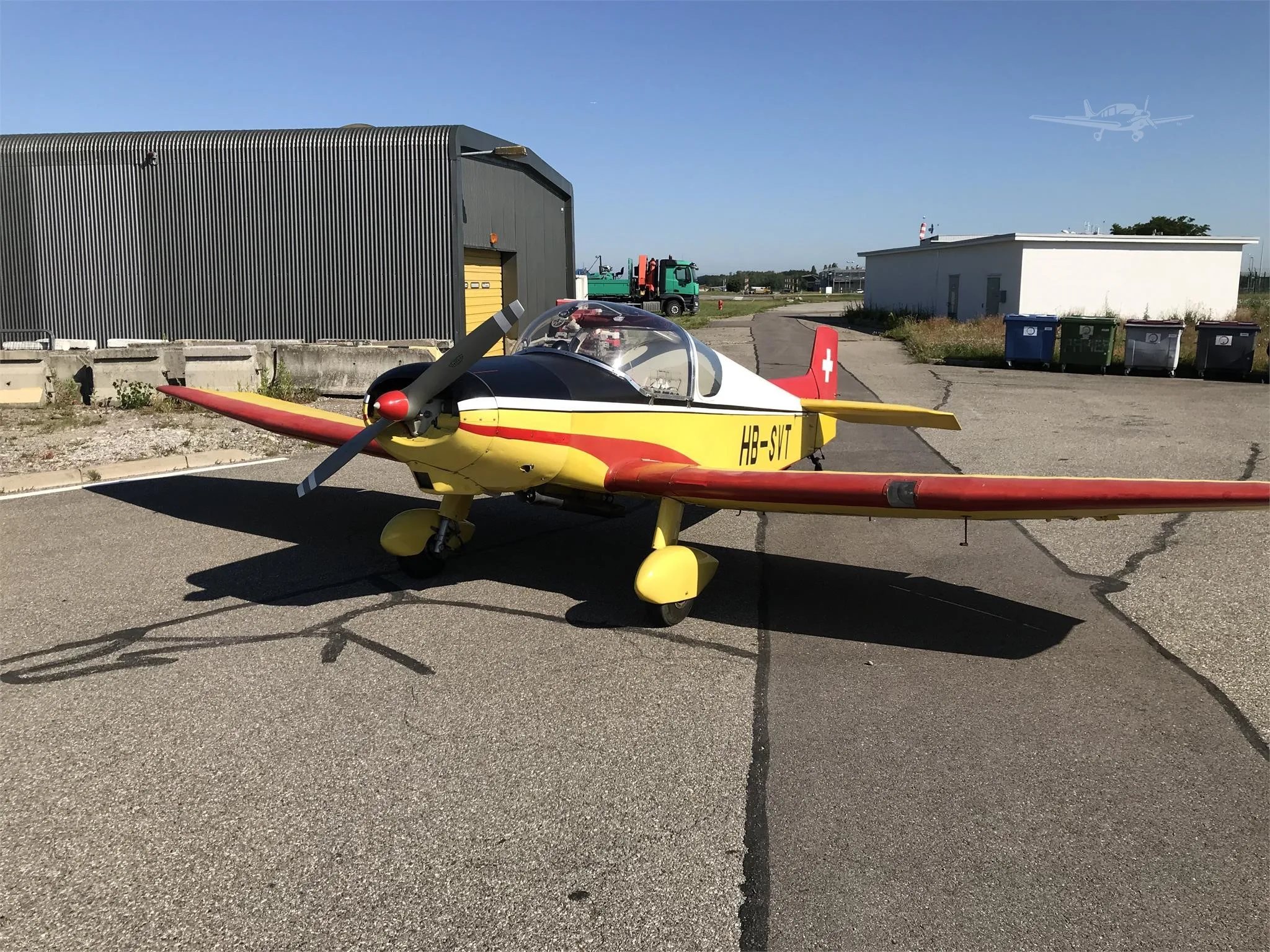 Exterior view of a 1962 JODEL D11, HB-SVT.