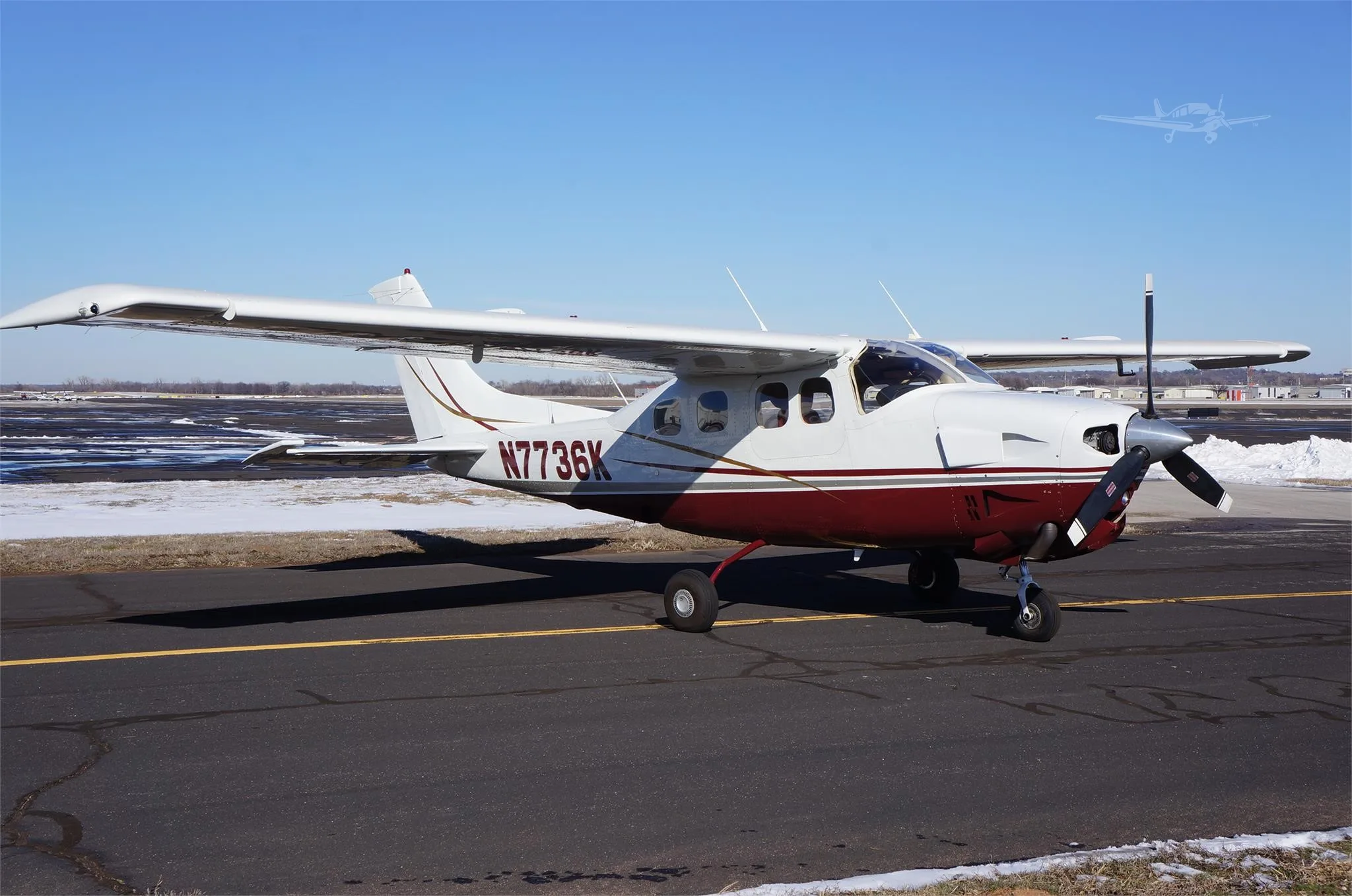 Exterior view of a 1980 CESSNA P210N, N7736K.