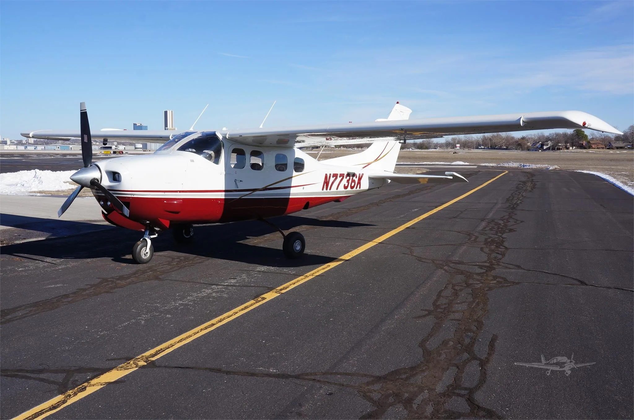 Exterior view of a 1980 CESSNA P210N, N7736K.