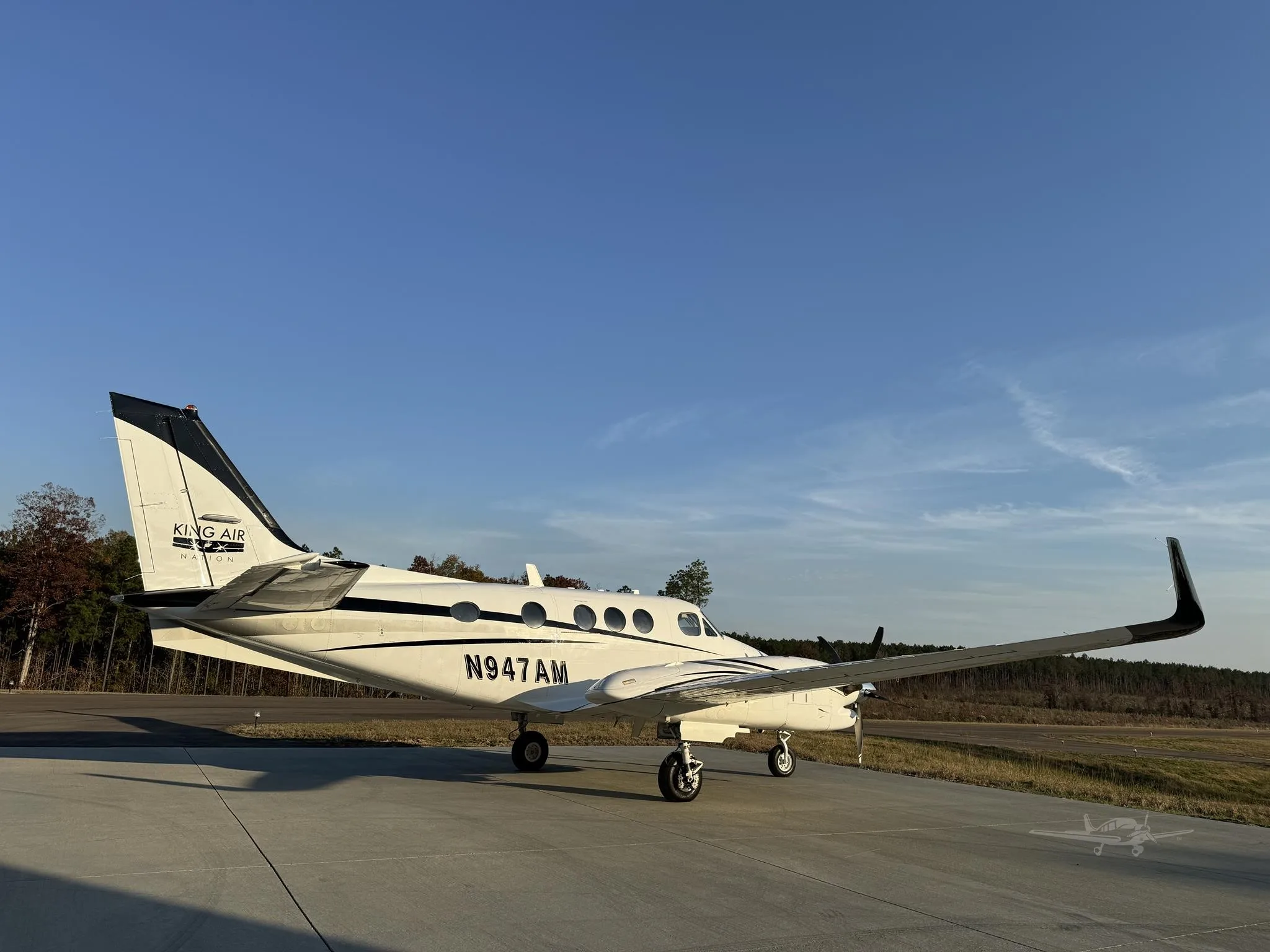 Exterior view of a 1990 BEECHCRAFT KING AIR C90A, N947AM.