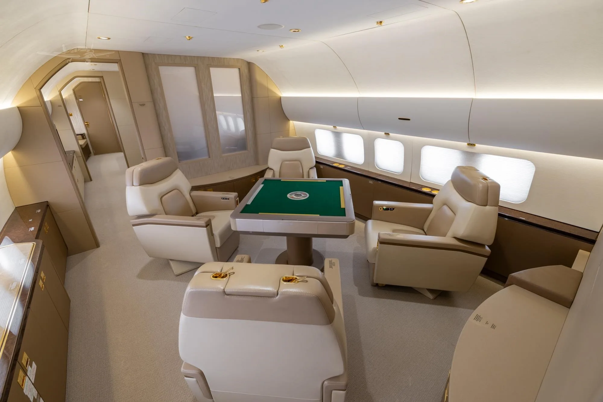 Cabin interior of a 2018 BOEING BBJ2.