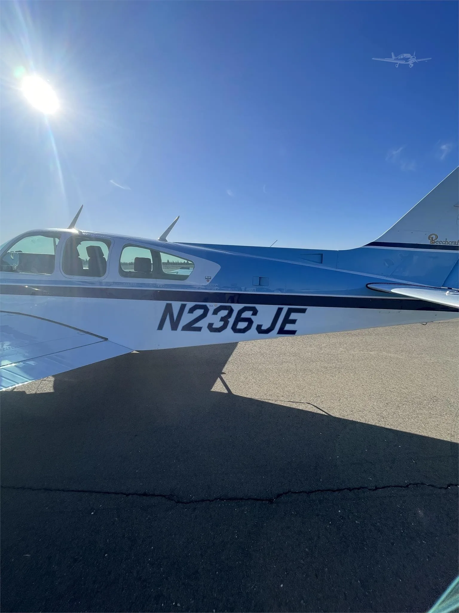 Exterior view of a 1978 BEECHCRAFT B55 BARON, N236JE.