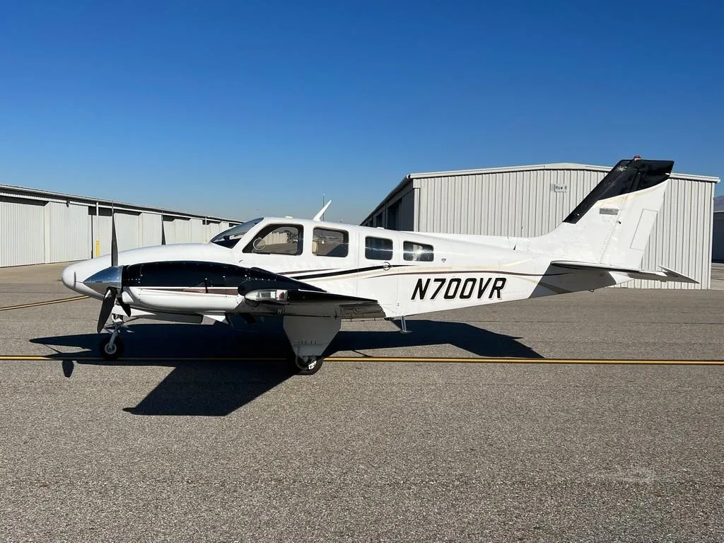 Exterior view of a 1979 BEECHCRAFT 58P BARON, N700VR.