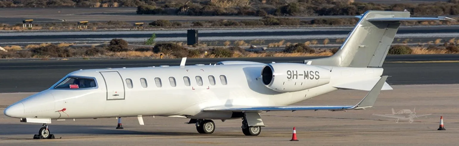 Exterior view of a 2001 LEARJET 45, 9H-MSS.