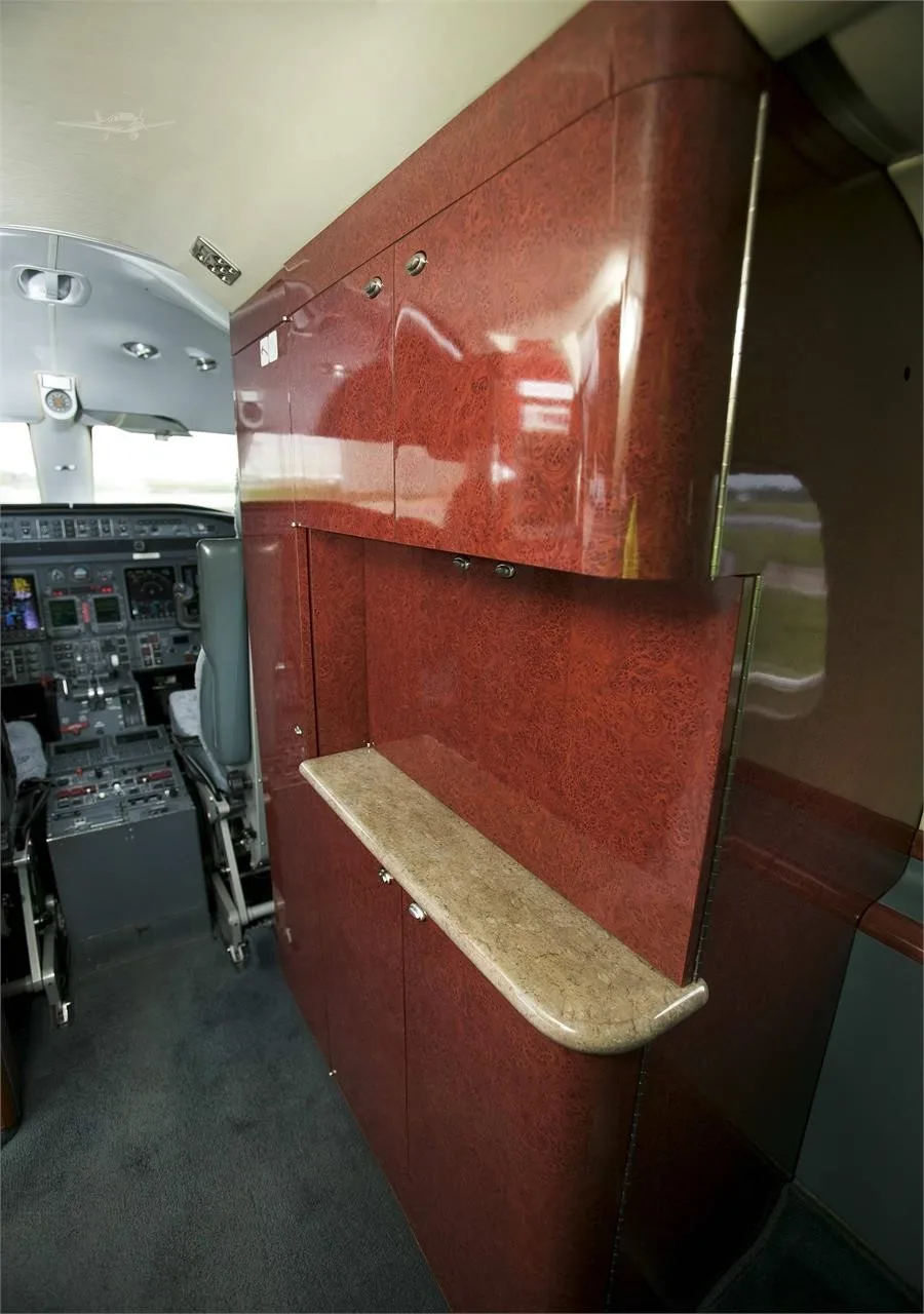 Cabin interior of a 2001 LEARJET 45.