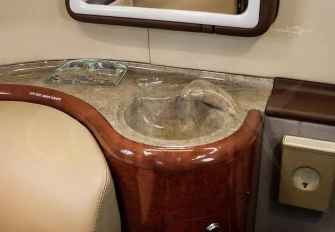 Cabin interior of a 2001 LEARJET 45.