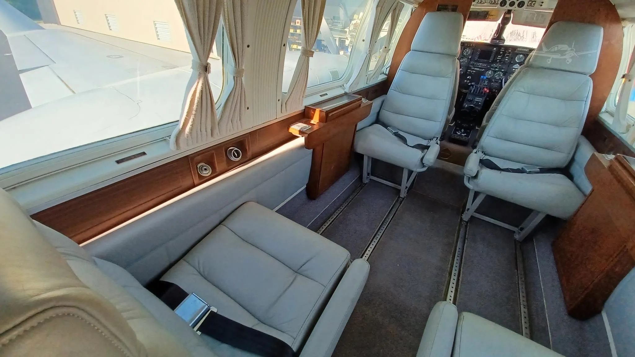 Cabin interior of a 1974 PIPER NAVAJO CHIEFTAIN.