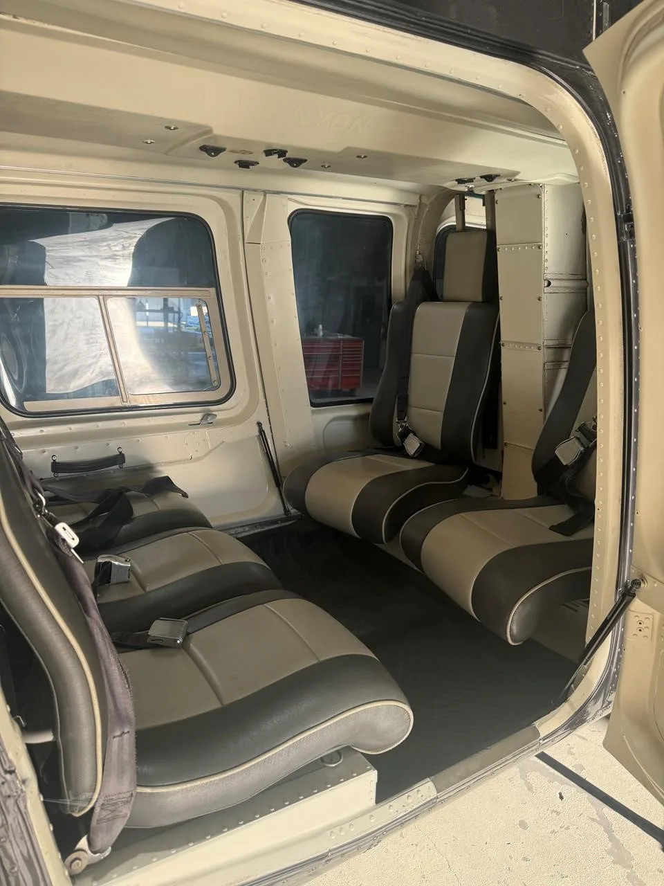 Cabin interior of a 1990 BELL 206L-3.