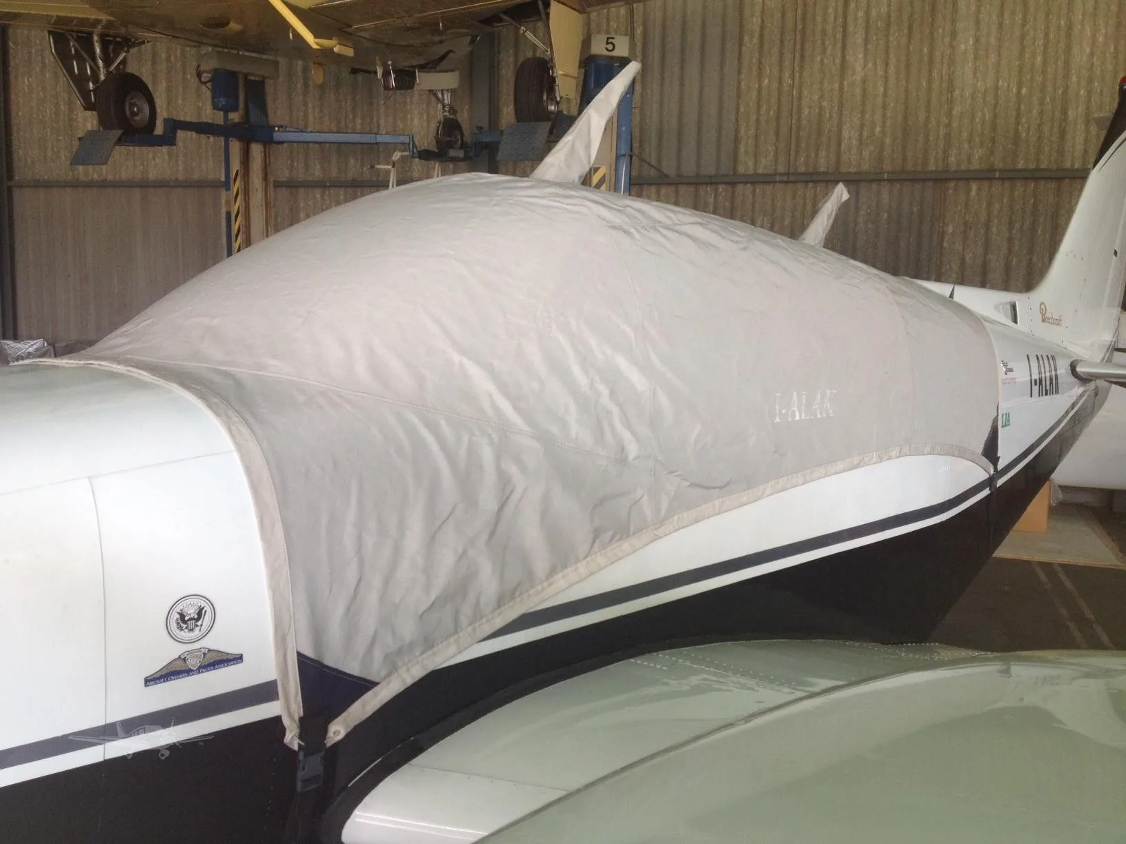 Exterior view of a 1968 BEECHCRAFT B55 BARON, I-ALAK.