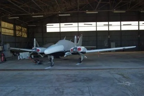 Exterior view of a 1968 BEECHCRAFT B55 BARON, I-ALAK.
