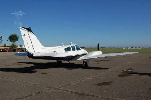 Exterior view of a 1968 BEECHCRAFT B55 BARON, I-ALAK.