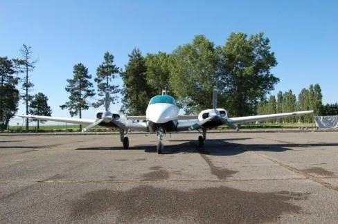 Exterior view of a 1968 BEECHCRAFT B55 BARON, I-ALAK.