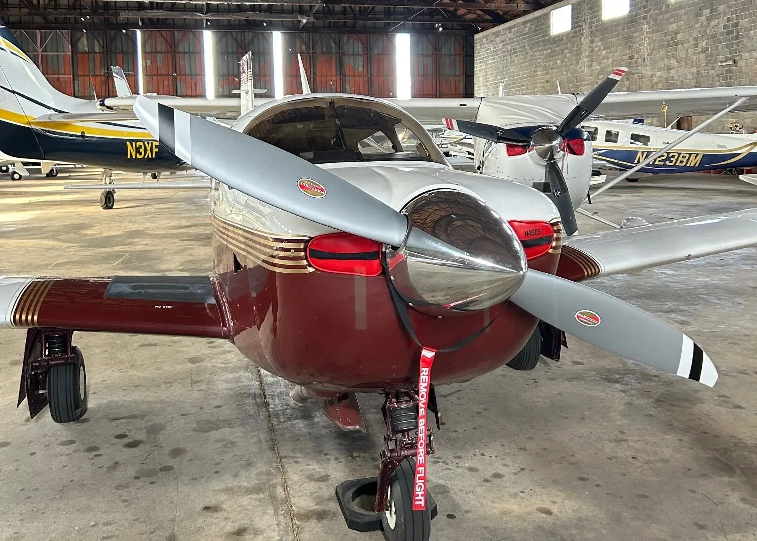 Exterior view of a 1994 MOONEY M20J MSE, N468S.