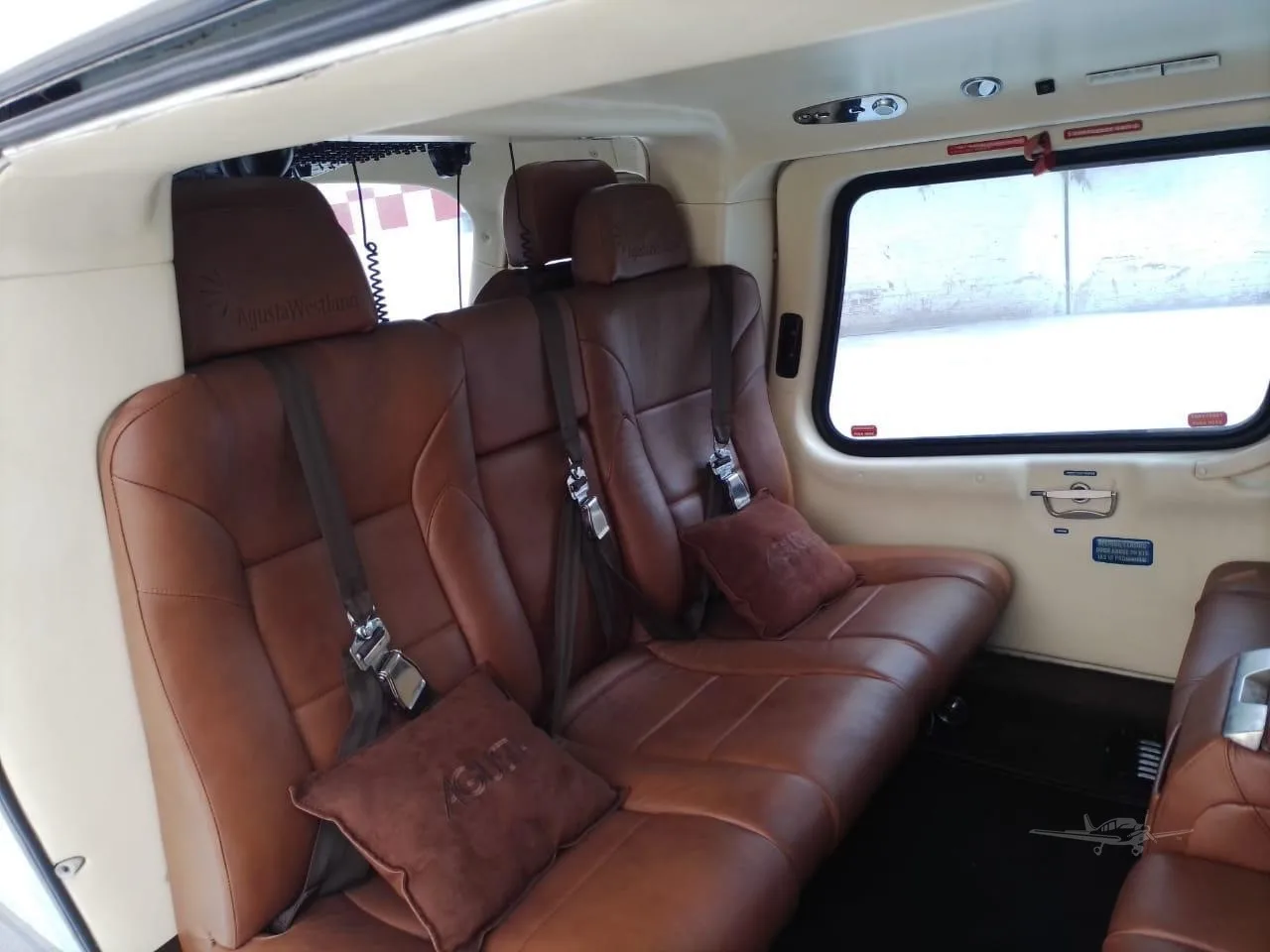 Cabin interior of a 2004 AGUSTA A109E POWER.