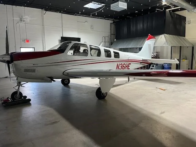 Exterior view of a 2016 BEECHCRAFT G36 BONANZA, N36HE.
