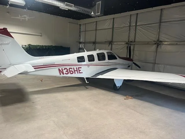 Exterior view of a 2016 BEECHCRAFT G36 BONANZA, N36HE.
