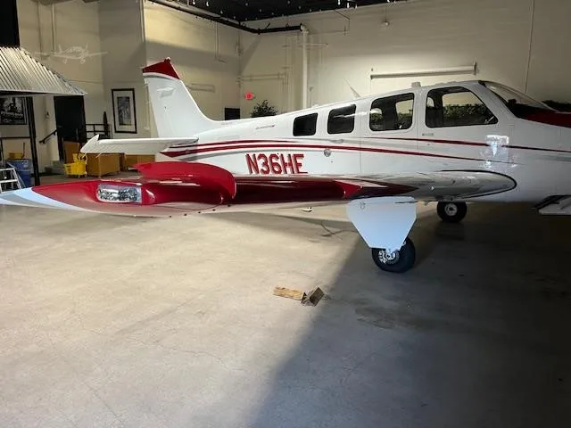 Exterior view of a 2016 BEECHCRAFT G36 BONANZA, N36HE.