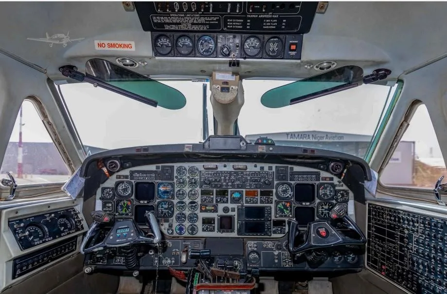 Cockpit and instrument panel of a 1994 BEECHCRAFT 1900D.